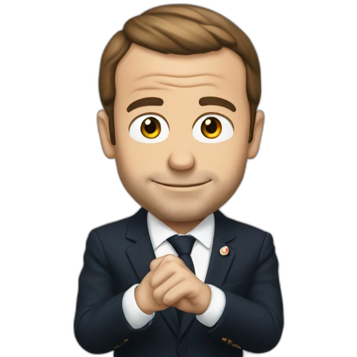Macron qui fait un doigt emoji