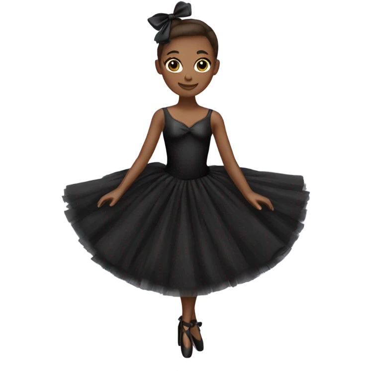 black Ballerina dress black bow emoji