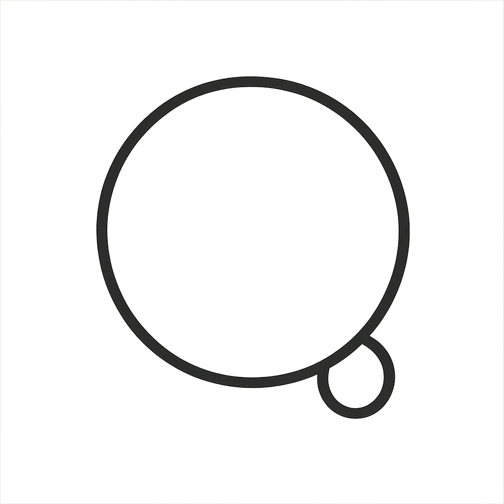 a simple monocle, minimal, thin black rim emoji