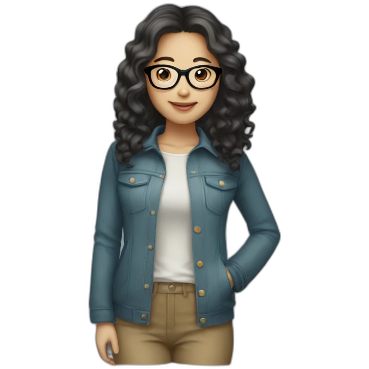 asian-girl-with-wavy-hair-and-glasses emoji