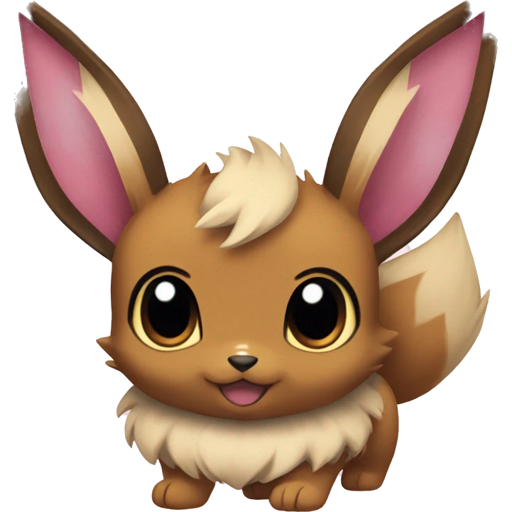 Eevee Pokemon with pink hearts on eyes emoji