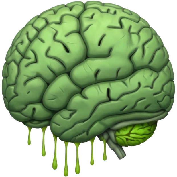 rotting brain, add some green mould emoji