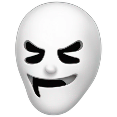 Ghostface with a smile emoji