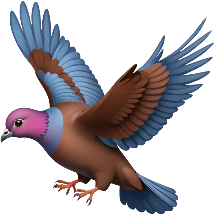 brown pigeon flying emoji