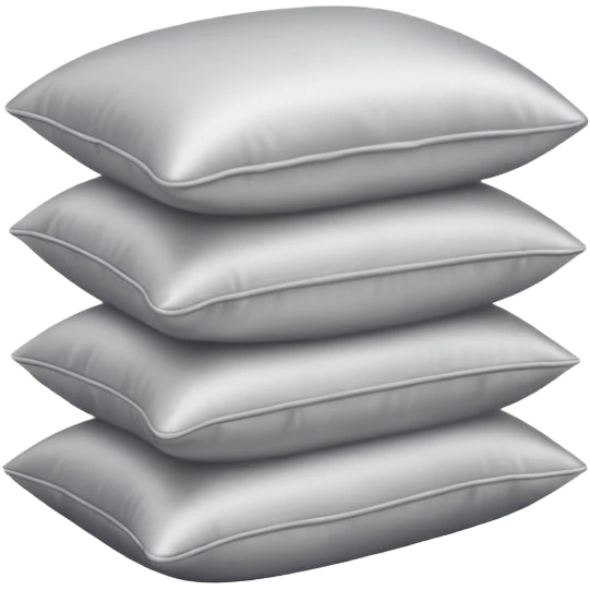 Stack of silver colored small pillows emoji
