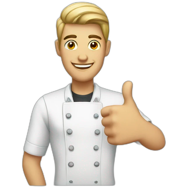 Barista man thumbs up emoji