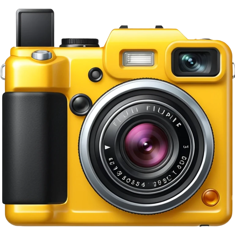 Transform this into a stylized 3D emoji-style icon of a retro [Fujifilm FinePix F30] emoji