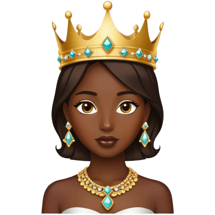 dark skinned beauty in jewels wearing a crown  emoji