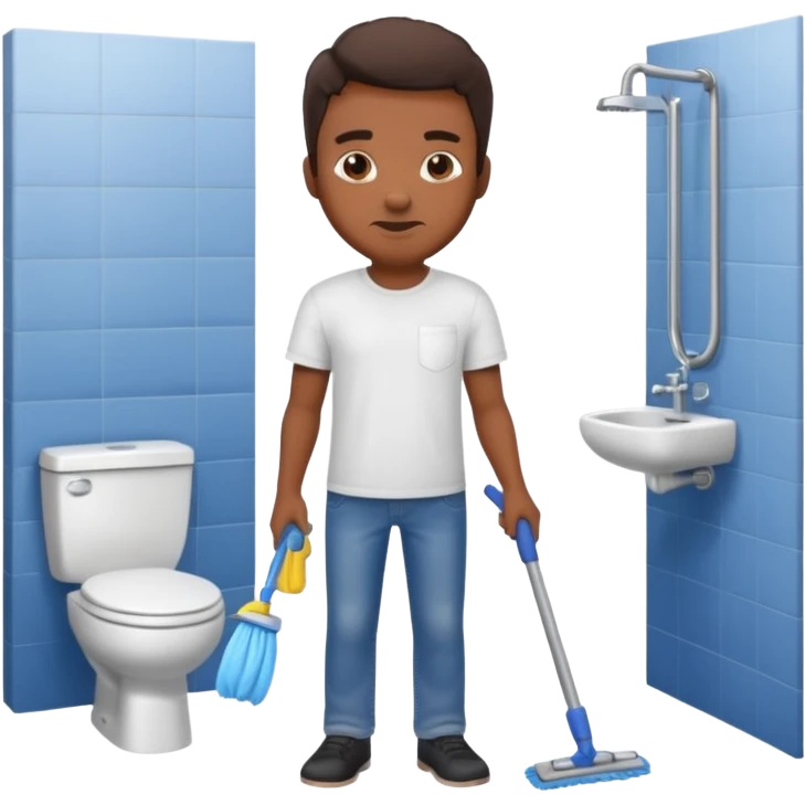 man Cleaning the bathroom emoji
