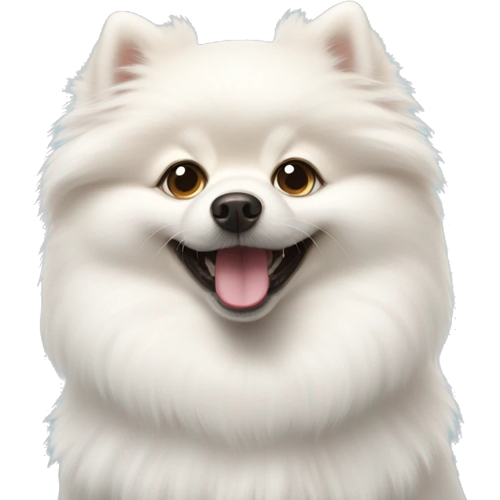 happy white pomeranian  emoji