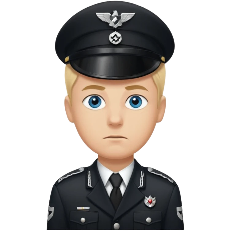 Blonde hair, blue eyed, Nazi Schutzstaffel officer emoji