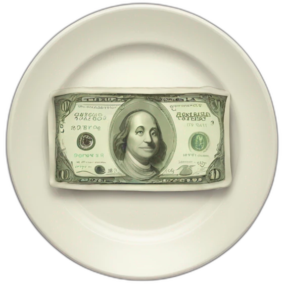 cute plate dollar symbol emoji