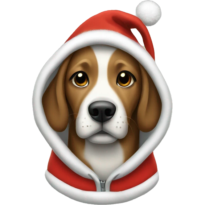 Dog wearing a Christmas hoodie  emoji