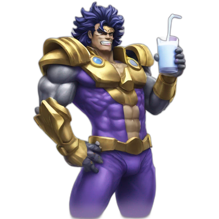 Star platinum drinking thick milk emoji
