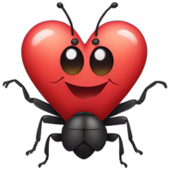 bug with a heart love emoji
