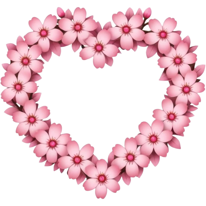 heart with sakura wreath emoji