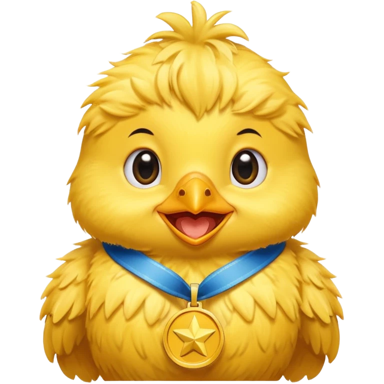 Small Chick with a winners medal around neck  emoji