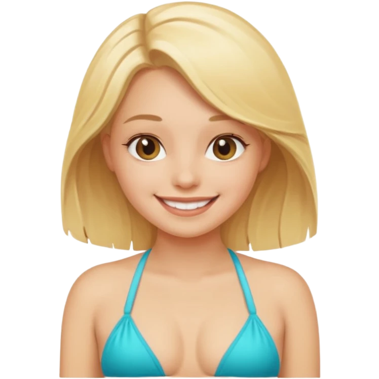 smiling blonde girl portrait bikini  emoji