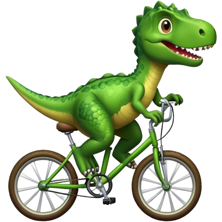 Dinosaur riding a bike emoji
