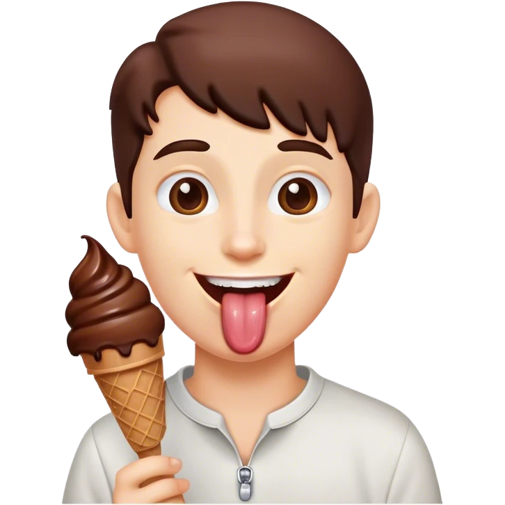 Smileys tung whit sticking out tung shocolate icecrem emoji