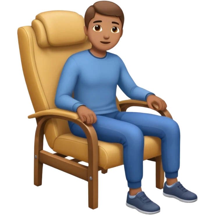 Person arching their back in a chair emoji
