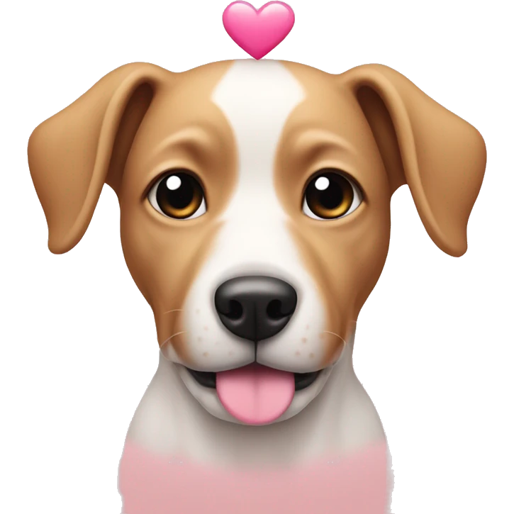 Dog with baby pink heart on top emoji