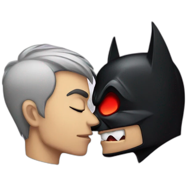Male vampire kissing batman emoji
