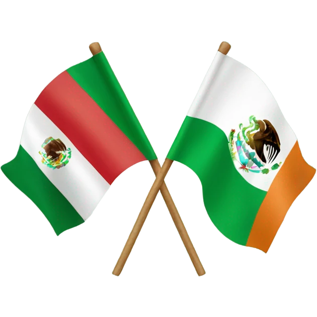 Mexican flag and irish flag emoji