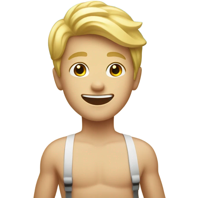 smiling white boy at the beach emoji