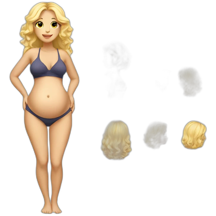 adorable pregnant blond full body women with beach-wave-hair emoji
