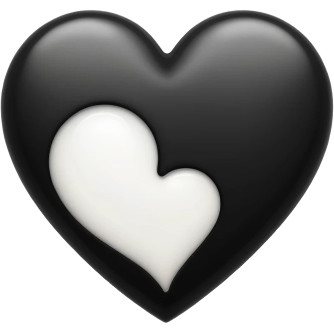 half black half white heart emoji emoji