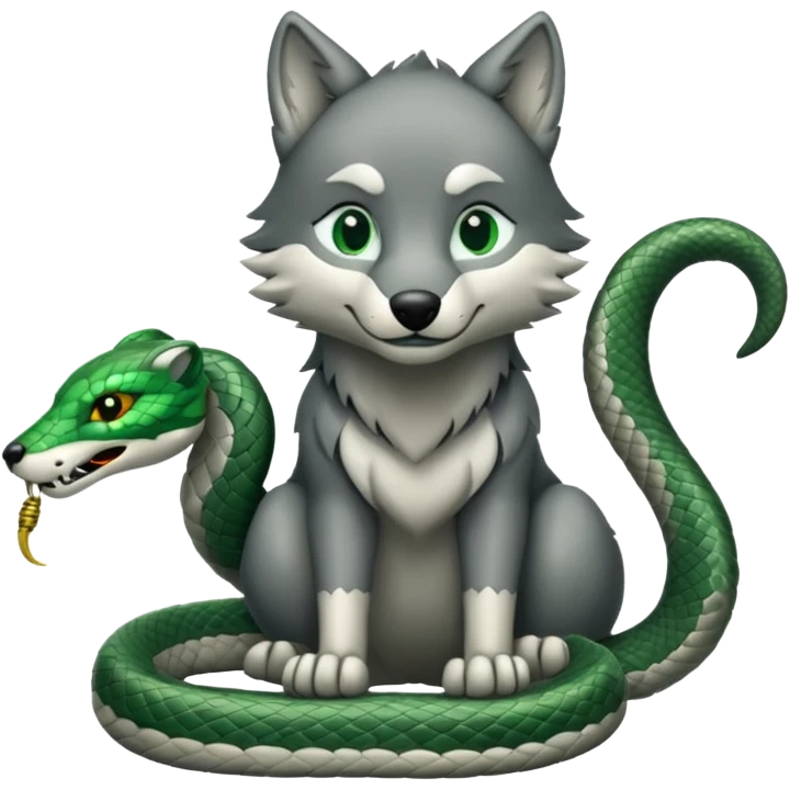 un lupo ed un serpente emoji