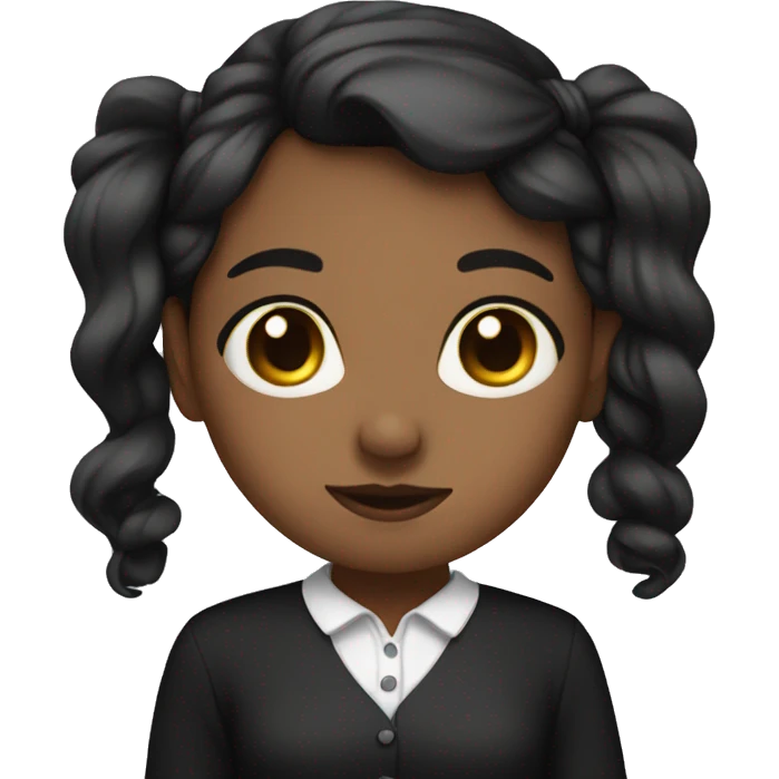 black bow on light black girl emoji