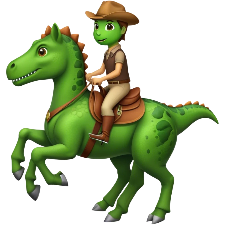 Dinosaur riding a horse emoji