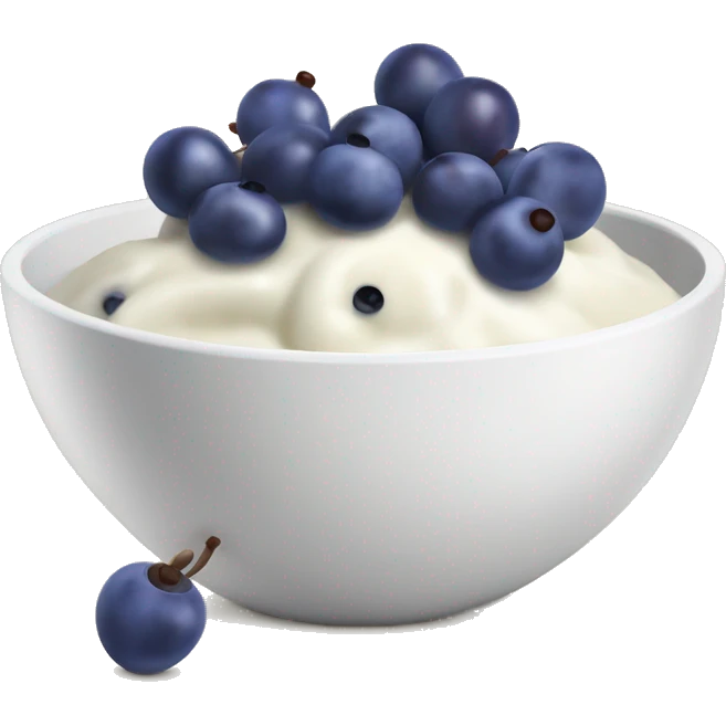 yoghurt bowl with grapes and blueberries emoji