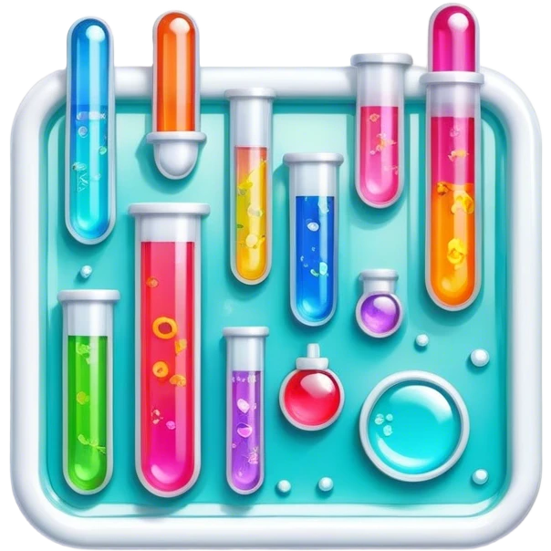 Epoxy resin art icon, decorative pieces made with epoxy resin, including vibrant, fluorescent resin jewelry and small ornaments, visible tubes of fluorescent epoxy resin, mixing tools, minimalistic style, clean lines, transparent background. emoji
