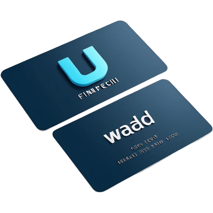 3D minimal corporate card featuring bold #FF3D00 accents. Display the exact text ‘WAD’ only (no other letters, no numbers, no chip, no logos). Clean, modern, high-end style.. emoji