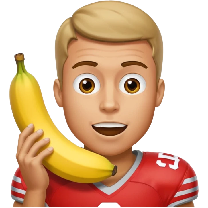 Ohio state football player eating a banana emoji