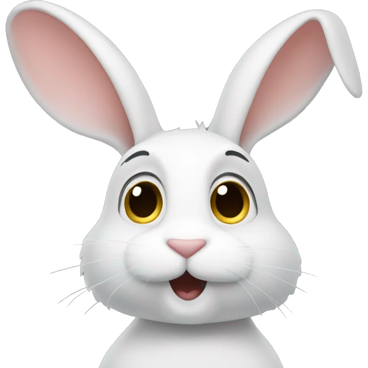 A rabbit looking at the wind blow emoji
