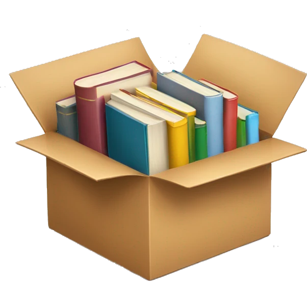 open box with books inside emoji