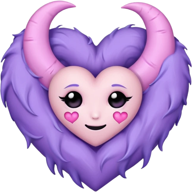pastel goth heart with crescent moon emoji