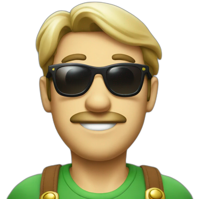 Luigi wearing sunglasses emoji