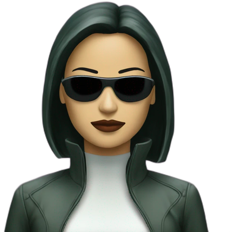 Trinity from the matrix as a hacker emoji