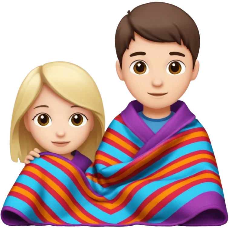 Boy and girl selling blanket emoji