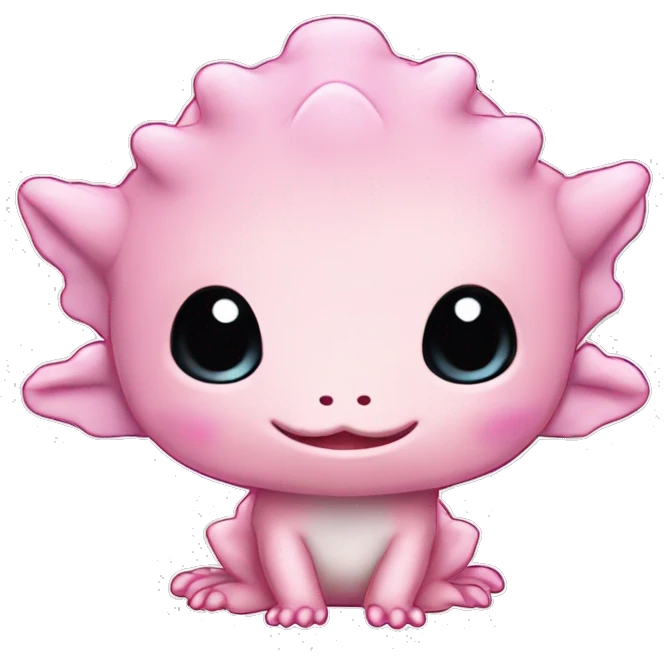 aesthetic pink cute axolotl stitch chibi high detailed emoji