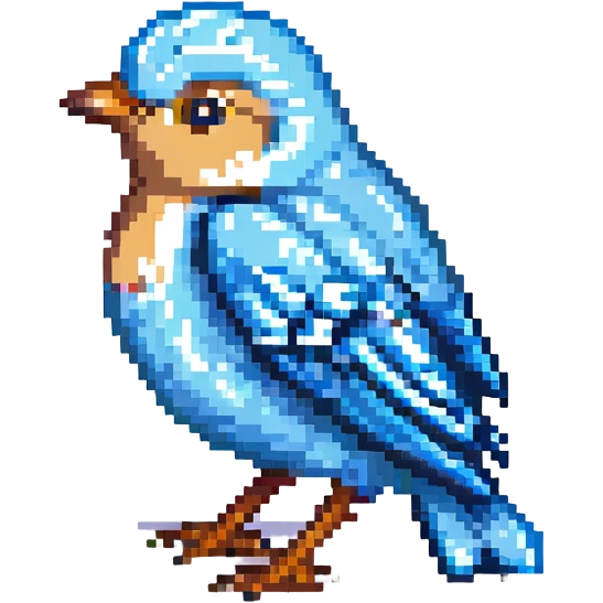 small blue bird pixel art emoji