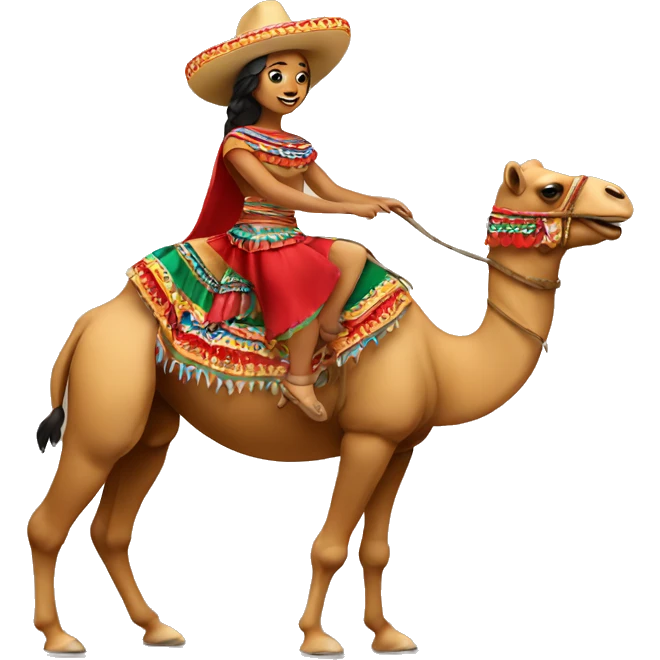Mexican dancer riding a camel emoji