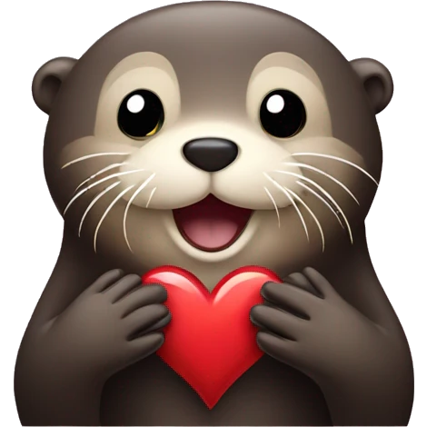 sea otter showing heart sign with hands emoji