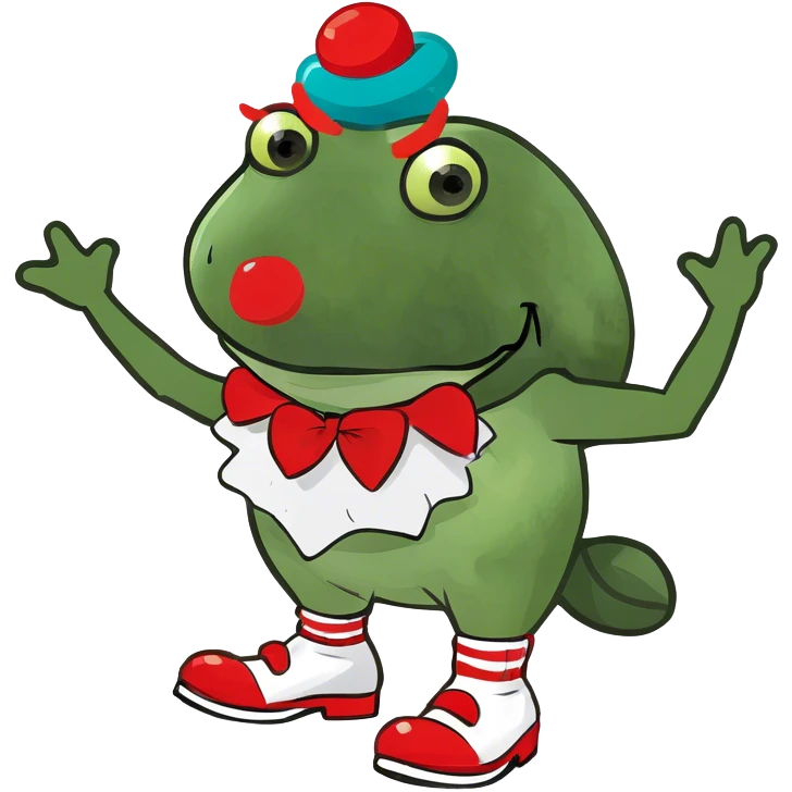 bufo dressed as a clown emoji