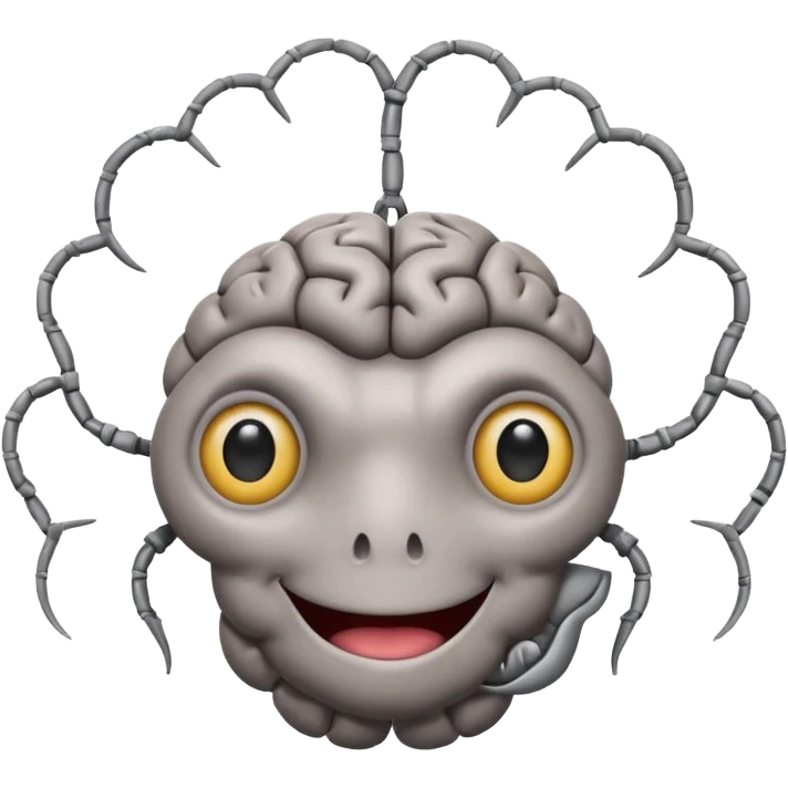 brain with eyes and a smile emoji style emoji